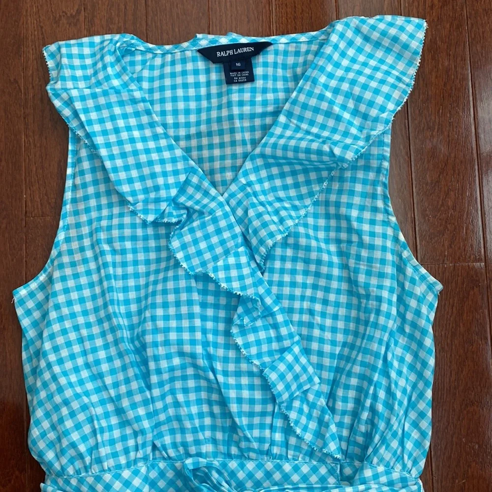 Ralph Lauren Blue Label Gingham Wrap Top